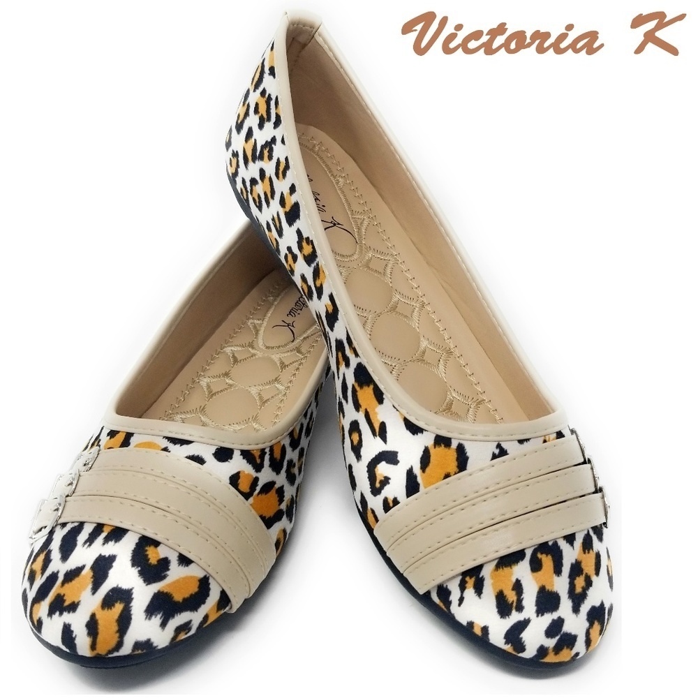 Women's Slip On Ballerina Flats, B-2869, Beige, Size 9